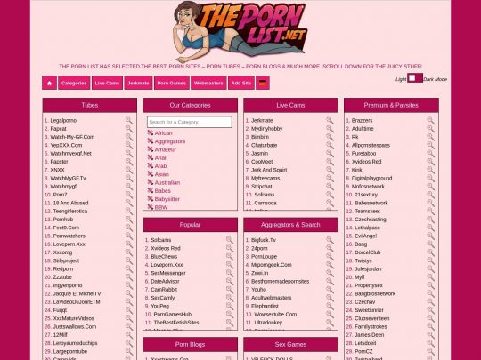 Revue ThePornList, un site qui est l'un des nombreux annuaires pornographiques populaires
