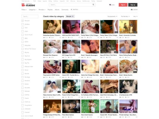 Revue de TubePornClassicBlowjobs, un site qui est l'un des nombreux sites pornographiques gratuits de pipes populaires