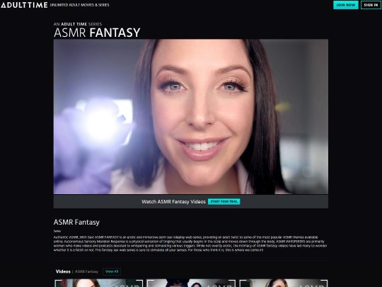 ASMR Fantasy review, een site die een van de vele populaire ASMR-pornosites is