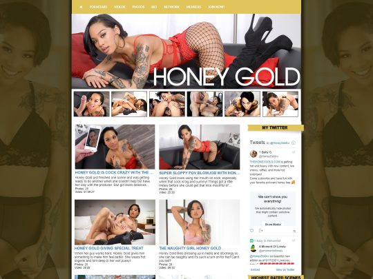 Honey Gold review, a site that is one of many popular Top Pornstar Sites