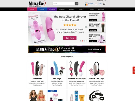 Adam and Eve Store Choose From a Huge Array of Sex Toys