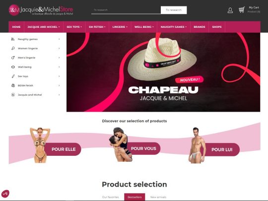 JacquieetMichelCửa hàng thương hiệu khiêu dâm nổi tiếng của Pháp với cửa hàng tình dục cá nhân của riêng mình với hơn 4000 mặt hàng