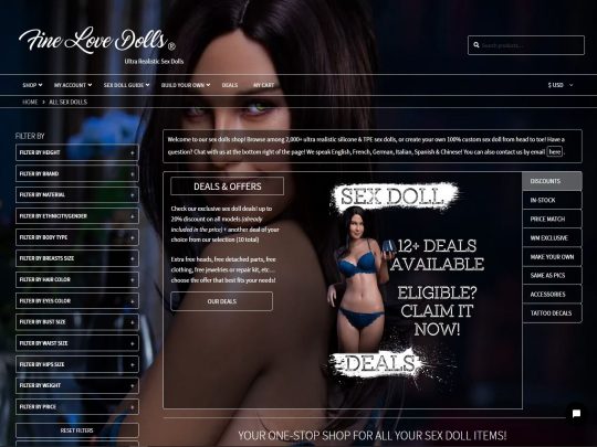 FineLoveDolls review, situs sing salah siji saka akeh populer Sex Doll Shops