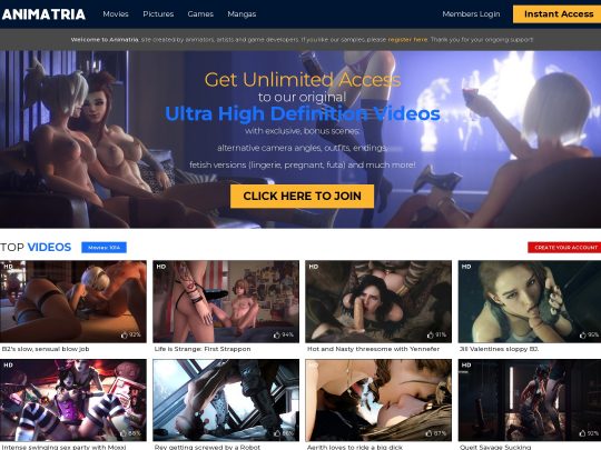 Animartia 评论，该网站是众多流行的优质无尽色情网站之一