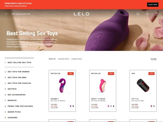 Lelo review, een site die een van de vele populaire online seksspeeltjeswinkels is