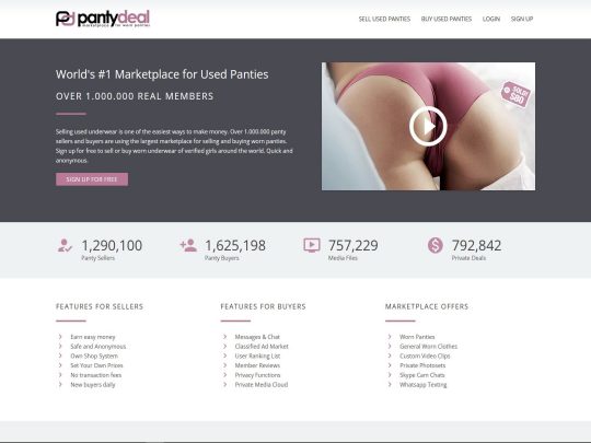 PantyDeal review, a site that is one of many popular Buy Used Panties