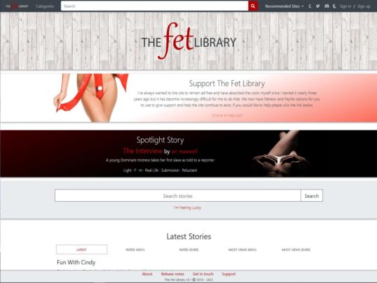 Fet Library レビュー、多くの人気のあるポルノ ブログの 1 つであるサイト