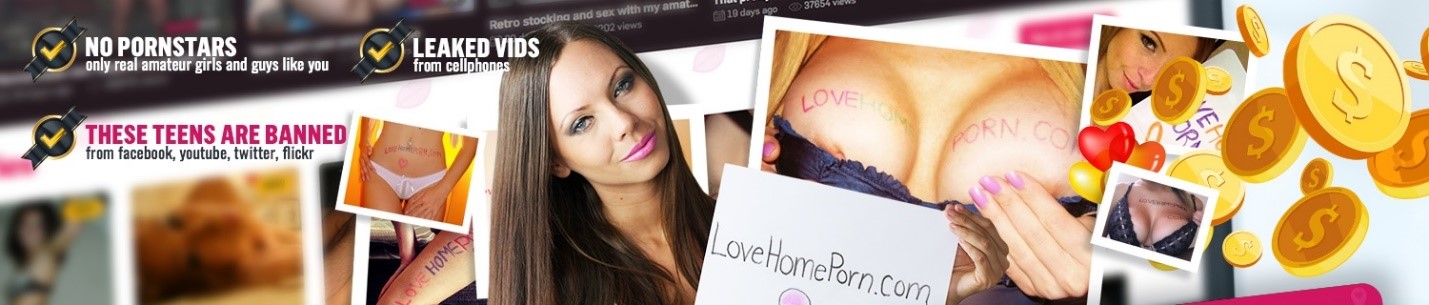 Gorąca amatorska domowej roboty trzymająca znak dla LoveHomePorn.com