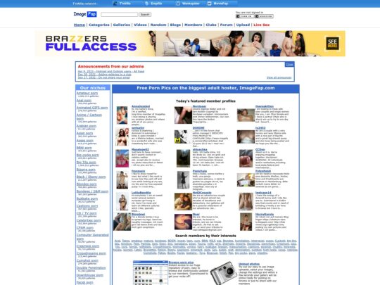 Revisión de ImageFap, un sitio que es uno de los muchos sitios de imágenes porno populares