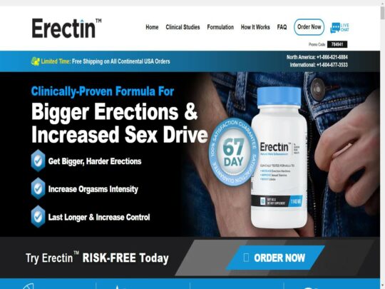 Recenzja Erectin, strony będącej jedną z wielu popularnych funkcji Male Sex Enhancement