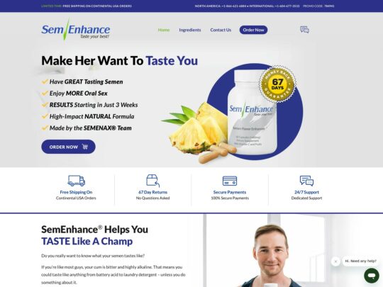 Recenzja SemEnhance, strony będącej jedną z wielu popularnych funkcji Male Sex Enhancement