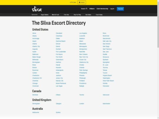 Slixa recension, en sida som är en av många populära eskortsajter