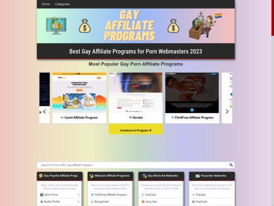 Gay Affiliate Programs review, a site that is one of many popular Porn Affiliate Sites