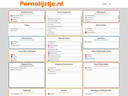 Crítica Pornolijstje, um site que é um dos muitos diretórios pornográficos populares