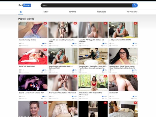 FullPorno incelemesi, birçok popüler Ücretsiz Porno Tüpünden biri olan bir site