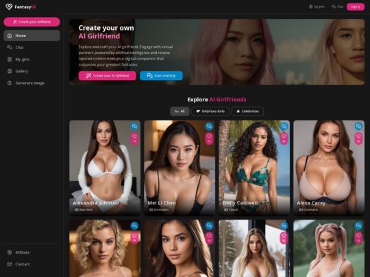 FantasyGF review, a site that is one of many popular AI Porn Sites