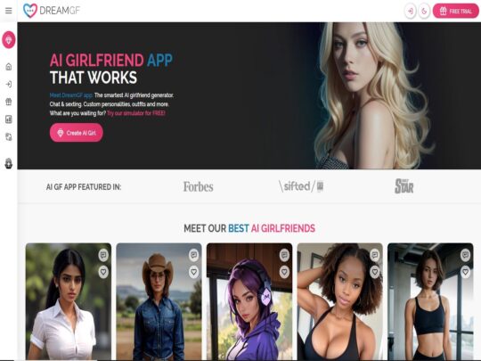 Recensione di DreamGF, un sito che è uno dei tanti popolari siti porno AI