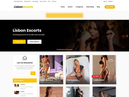Lisbon Escorts site-ul de escortă, care vă va oferi o sesiune sexuală intimă, pasională de distracție cu frumoasele lor escorte Lisabona.