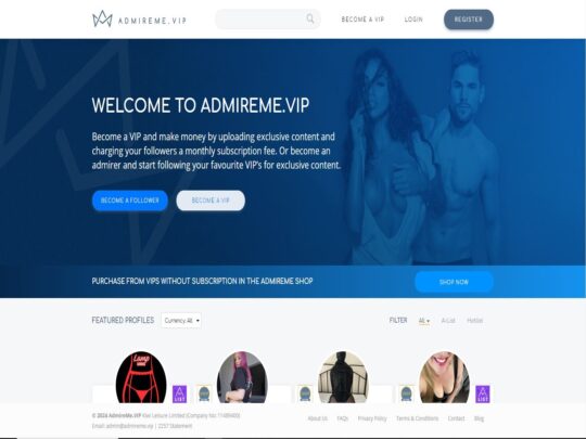 AdmireMe.VIP-Rezension, eine Website, die eine von vielen beliebten Premium-Fonss-Websites ist