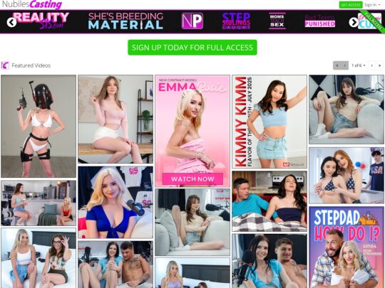 Nubiles Casting -arvostelu, sivusto, joka on yksi monista suosituista premium-amatööripornosivustoista