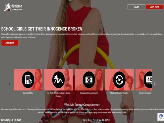 TeenageCorruption to nowa strona z pornografią dla nastolatków, na której można oglądać, jak nastolatki są niszczone przez wielkie penisy