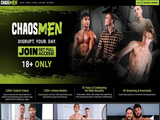 Chaosmen Review, un site care este unul dintre multele site-uri porno gay populare