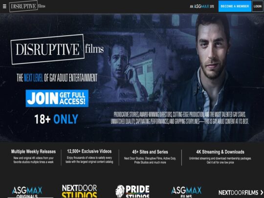 Disruptive Films review, a site that is one of many popular Gay Porn Sites