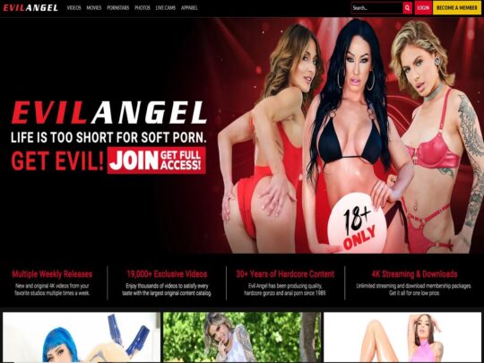 Evil Angel-anmeldelse, et nettsted som er et av mange populære premium analpornosider
