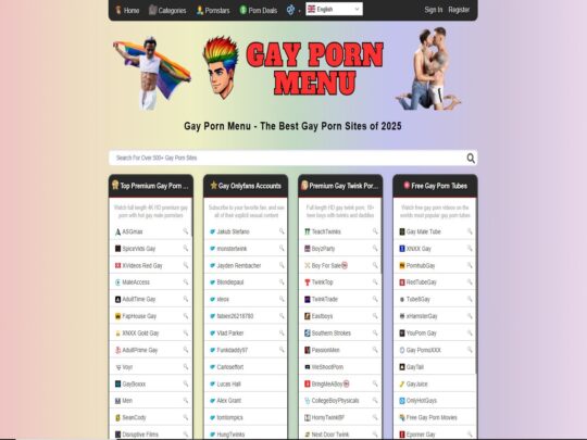 GayPornMenu review, a site that is one of many popular Gay Porn Sites