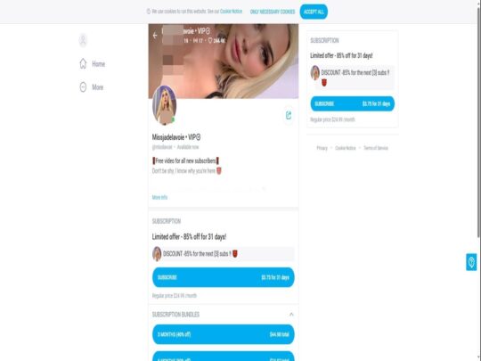 Jade Lavoie ismertető, egy oldal, ami az egyik népszerű prémium Onlyfans fiók