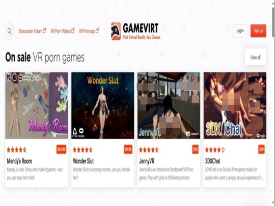 סקירת GameVirt, אתר שהוא אחד ממשחקי פורנו VR פופולריים רבים