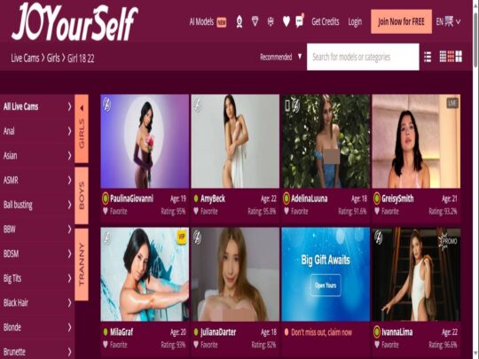 JOYourSelf Teens review, a site that is one of many popular Live Teen Sex Cams (18+)