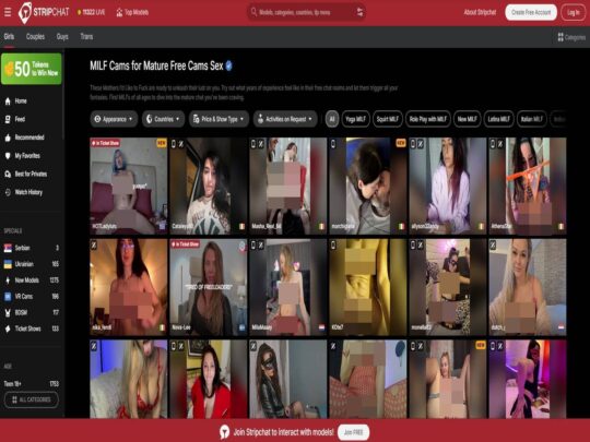 Stripchat Milf review, een site die een van de vele populaire Live Milf Sex Cams is
