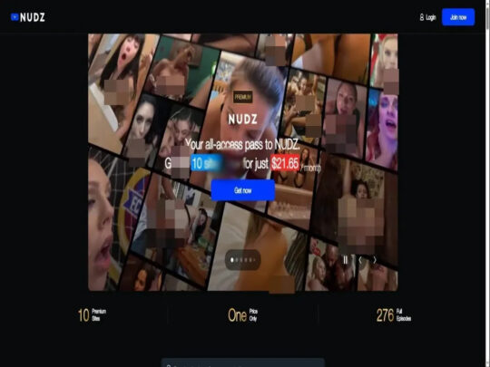 Reseña de NUDZ, un sitio que es uno de los muchos sitios de pornografía premium más populares