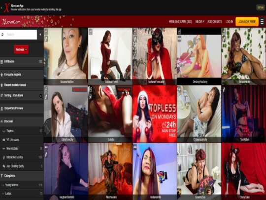 XLoveCams Redhead review, a site that is one of many popular Live Redhead Sex Cams
