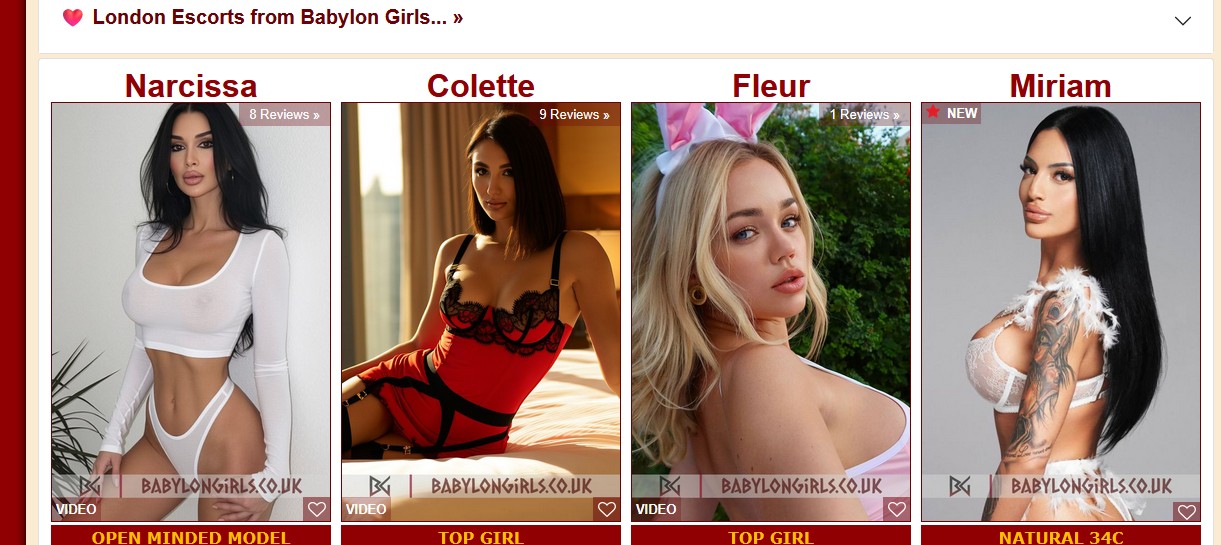 Looking for top Escorts when visiting or residing near London. This selection of Babylon girls will provide you with a night of fun.