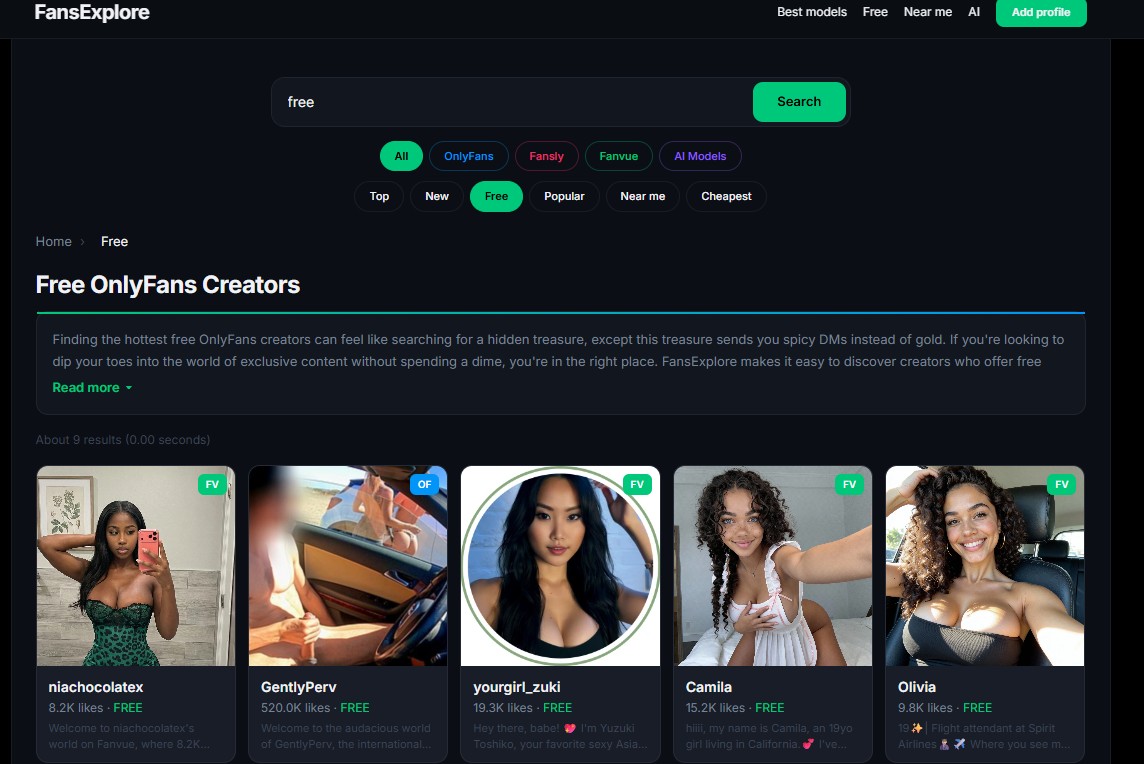 FansExplore Free Porn and Amateur Porn Directory for Adult Content Fans