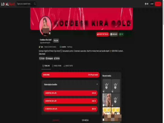 Kira Gold review, a site that is one of many popular Top LoyalFans Models
