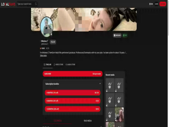 Mistress T review, a site that is one of many popular Top LoyalFans Models