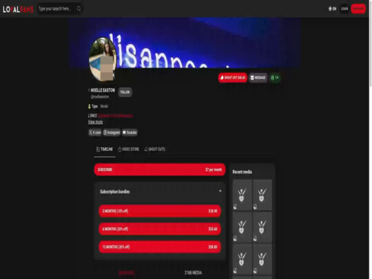 Noelle Easteon review, a site that is one of many popular Top LoyalFans Models